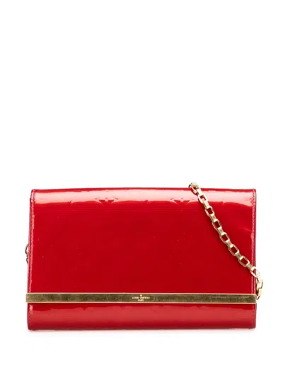 Pre-owned Louis Vuitton 2014 Monogram Vernis Ana Satchel In Red