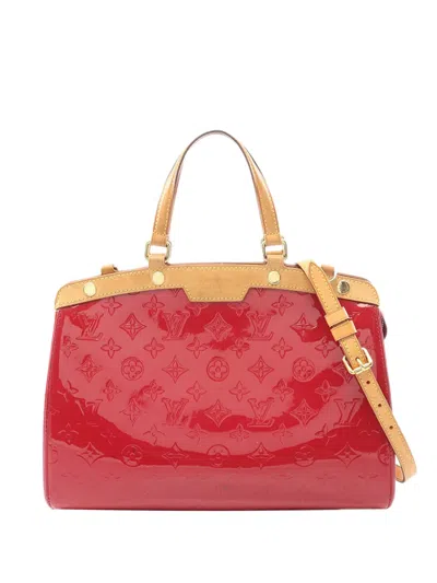 Pre-owned Louis Vuitton 2014 Monogram Vernis Blair Mm Satchel In Red