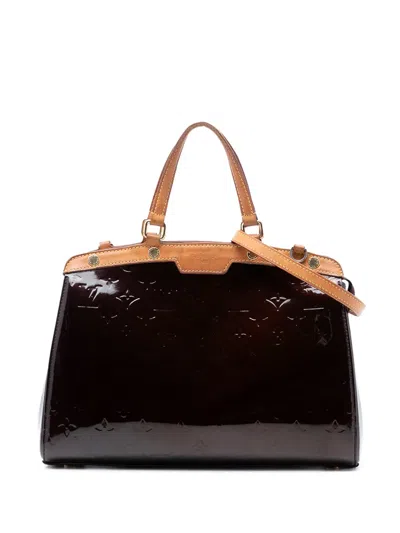 Pre-owned Louis Vuitton 2014 Monogram Vernis Brea Mm Satchel In Purple