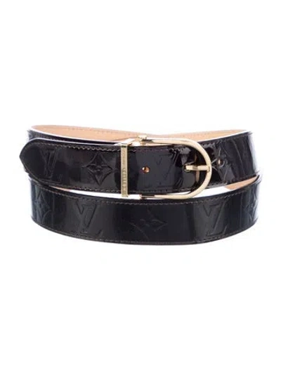 Pre-owned Louis Vuitton 2014 Monogram Vernis Ceinture Belt In Burgundy