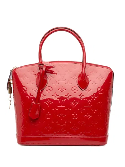 Pre-owned Louis Vuitton 2014 Monogram Vernis Lockit Pm Handbag In Red