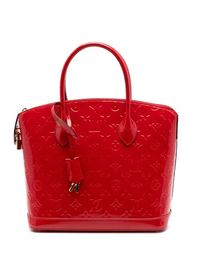 Pre-owned Louis Vuitton 2014 Monogram Vernis Lockit Pm Handbag In Red