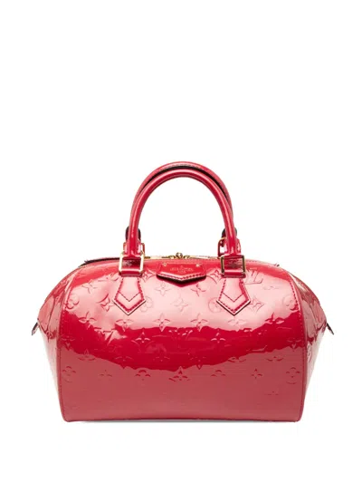 Pre-owned Louis Vuitton 2014 Monogram Vernis Montana Satchel In Red
