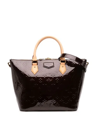 Pre-owned Louis Vuitton 2014 Monogram Vernis Montebello Mm Satchel In Purple