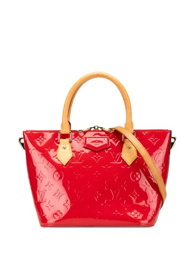 Pre-owned Louis Vuitton 2014 Monogram Vernis Montebello Pm Satchel In Red