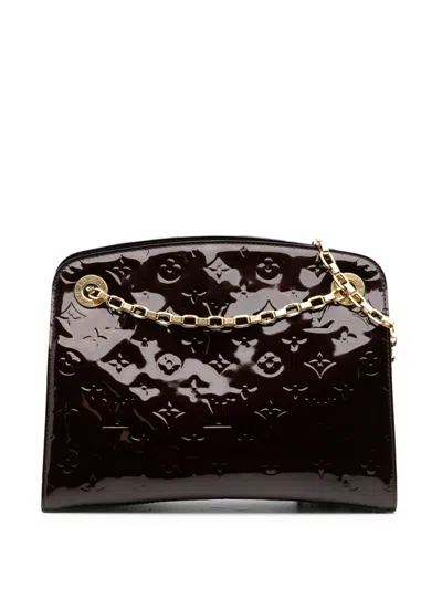 Pre-owned Louis Vuitton 2014 Monogram Vernis Virginia Pm Shoulder Bag In Purple