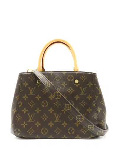 Pre-owned Louis Vuitton 2014 Montaigne Bb Tote Bag In Brown