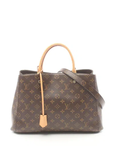 Pre-owned Louis Vuitton 2014 Montaigne Gm Tote Bag In Brown