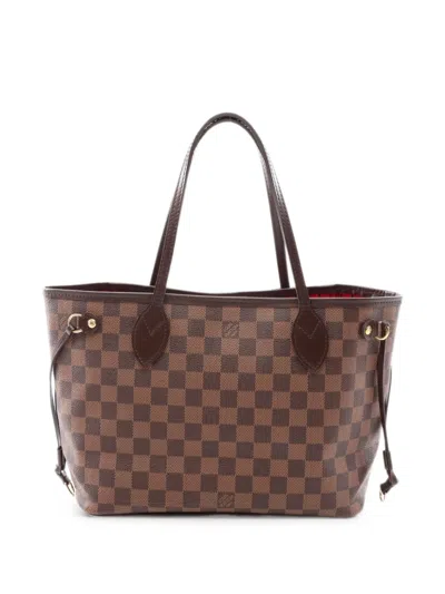 Louis Vuitton 2014 Neverfull Pm Damier Ebene Tote Bag In Brown