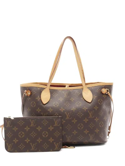 Pre-owned Louis Vuitton 2014 Neverfull Pm Tote Bag In Brown