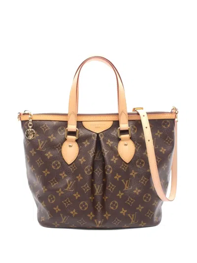 Pre-owned Louis Vuitton 2014 Palermo Pm Monogram Canvas Tote Bag In Brown
