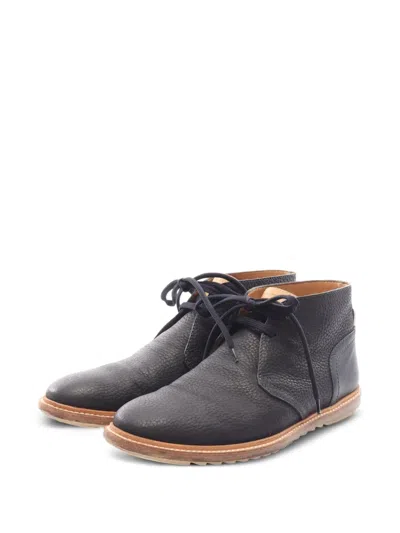 Pre-owned Louis Vuitton 2014 Pebble-grain Leather Ankle Boots In Blue