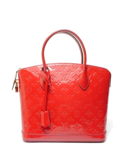 Pre-owned Louis Vuitton 2014 Pm Lockit Monogram Vernis Tote Bag In Red