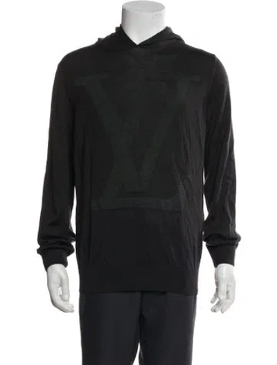 Pre-owned Louis Vuitton 2014 Signature Logo Hoodie In Black