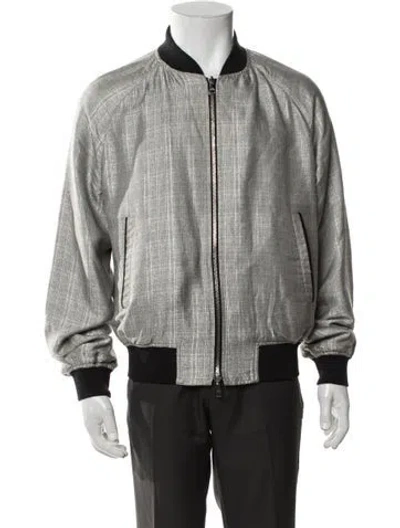 Pre-owned Louis Vuitton 2014 Silk Bomber Jacket In Grey
