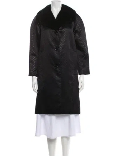 Pre-owned Louis Vuitton 2014 Silk Fur Coat In Black