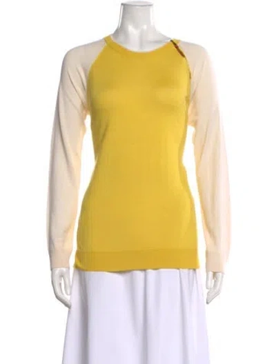 Pre-owned Louis Vuitton 2014 Silk Top In Yellow