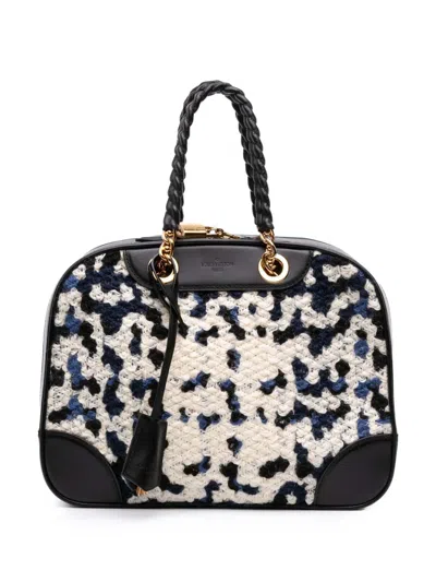 Pre-owned Louis Vuitton 2014 Tweed Vanity Bowling Bag Handbag In Brown