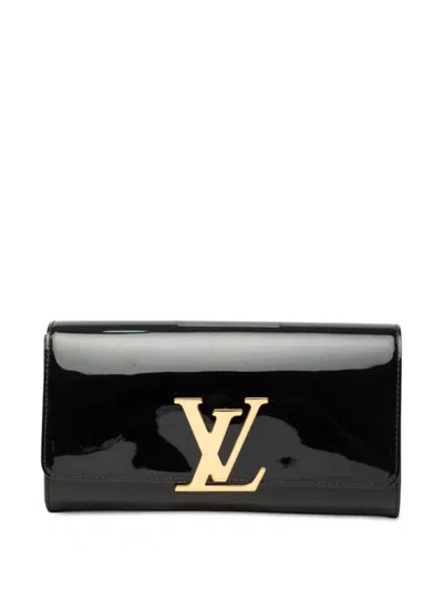 Pre-owned Louis Vuitton 2014 Vernis Louise East West Clutch Bag In 黑色