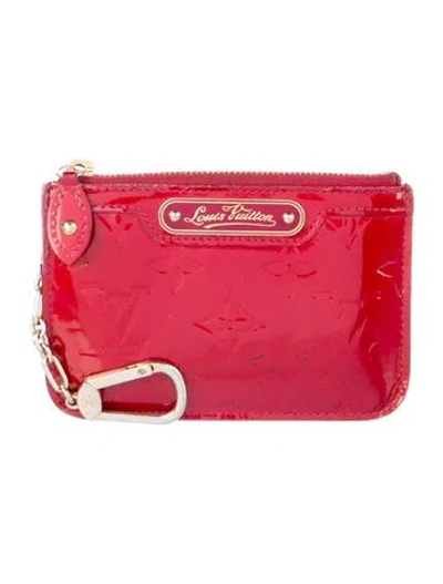Pre-owned Louis Vuitton 2014 Vernis Patent Leather Wallet In Red