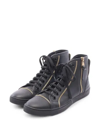 Pre-owned Louis Vuitton 2014 Zip-detail High-top Sneakers In Black