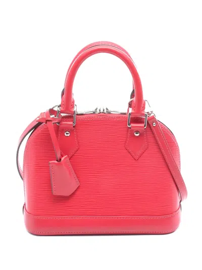 Pre-owned Louis Vuitton 2015 Alma Bb Epi Freesia Tote Bag In Red