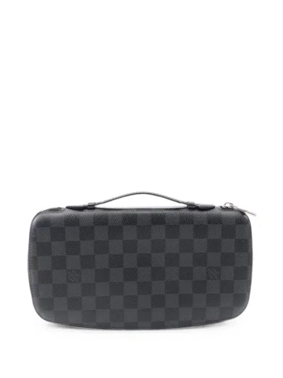 Pre-owned Louis Vuitton 2015 Atoll Damier Graphite Wallet In Black