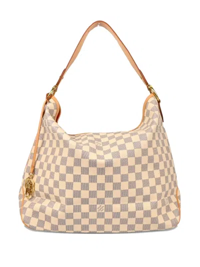 Pre-owned Louis Vuitton 2015 Damier Azur Delightful Pm Tote Bag In White