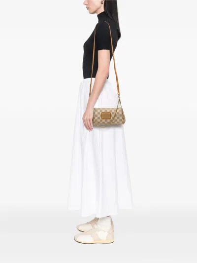 Pre-owned Louis Vuitton 2015 Damier Azur Eva Satchel In White