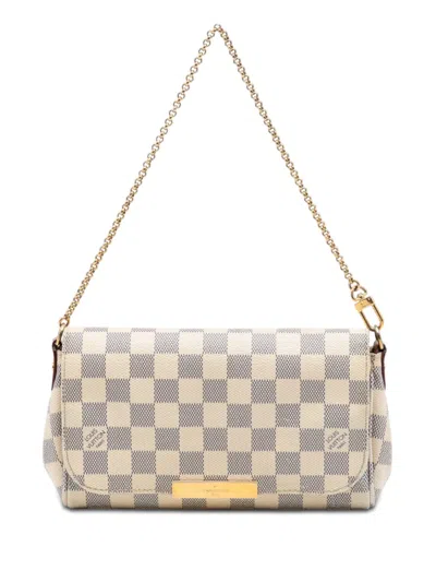 Pre-owned Louis Vuitton 2015 Damier Azur Favorite Pm Satchel In White
