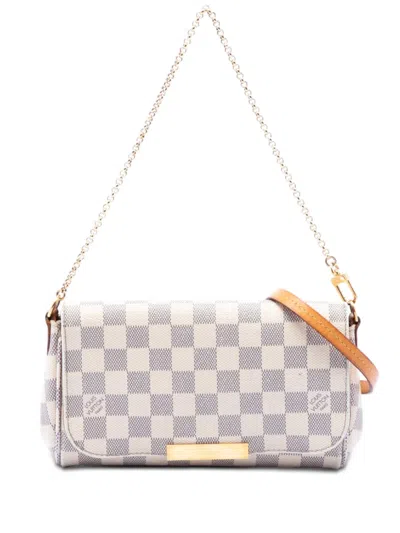 Pre-owned Louis Vuitton 2015 Damier Azur Favorite Pm Satchel In White