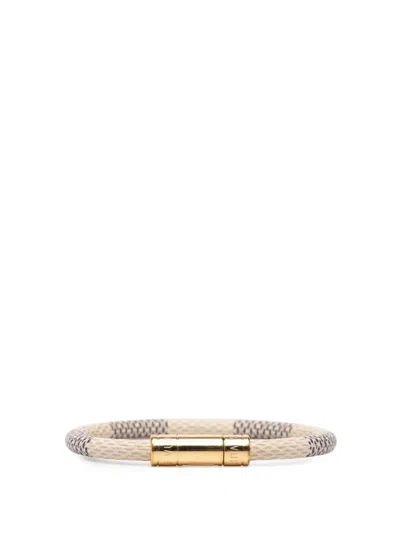 Pre-owned Louis Vuitton 2015 Damier Azur Keep It Bracelet Costume Bracelet In White