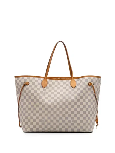 Pre-owned Louis Vuitton 2015 Damier Azur Neverfull Gm Tote Bag