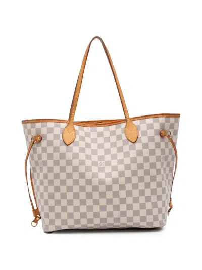 Pre-owned Louis Vuitton 2015 Damier Azur Neverfull Mm Tote Bag