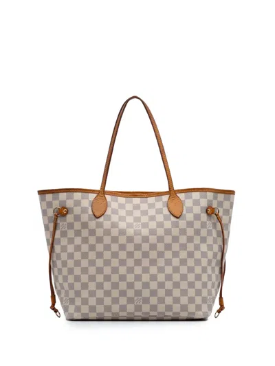 Pre-owned Louis Vuitton 2015 Damier Azur Neverfull Mm Tote Bag