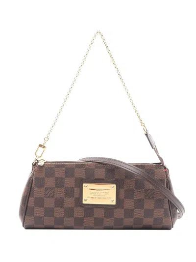 Pre-owned Louis Vuitton 2015 Damier Ebene Eva Satchel In Brown