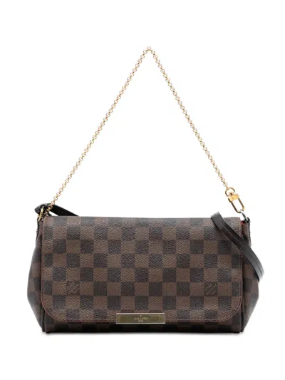Pre-owned Louis Vuitton 2015 Damier Ebene Favorite Mm Satchel In Brown