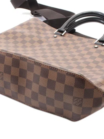Pre-owned Louis Vuitton 2015 Damier Ebene Jake Tote Satchel In Brown