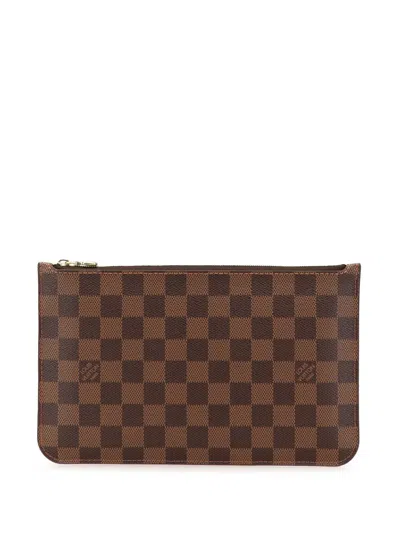 Pre-owned Louis Vuitton 2015 Damier Ebene Neverfull Mm Pouch