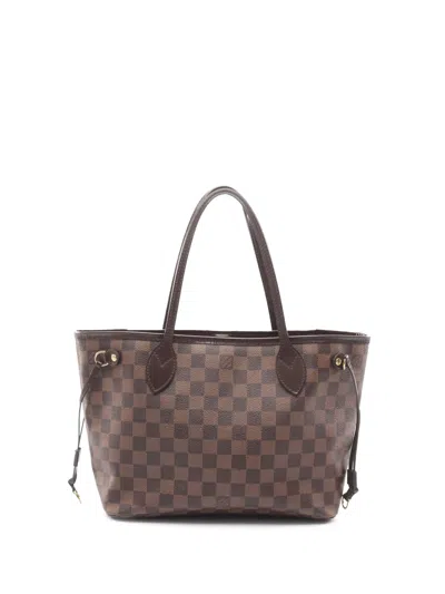 Pre-owned Louis Vuitton 2015 Damier Ebene Neverfull Pm Tote Bag In Brown