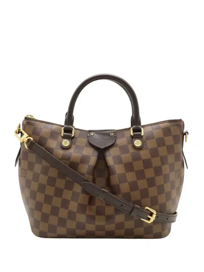 Pre-owned Louis Vuitton 2015 Damier Ebene Siena Pm Satchel In Brown