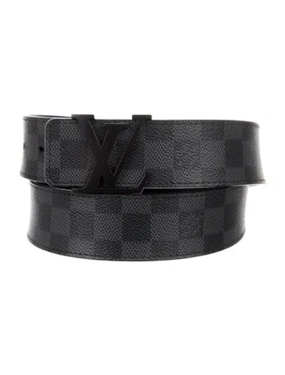 Pre-owned Louis Vuitton 2015 Damier Graphite Pattern Belt In Black