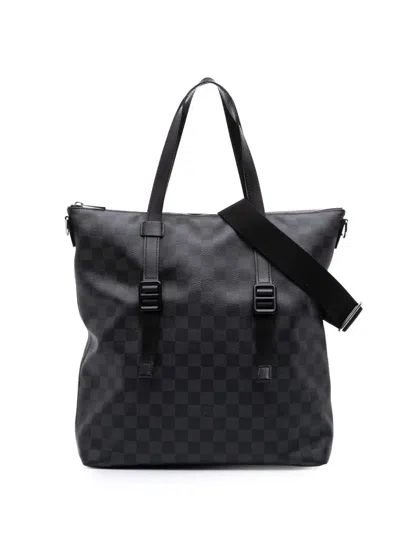 Pre-owned Louis Vuitton 2015 Damier Graphite Skyline Satchel In Black