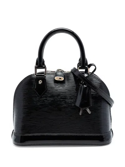 Pre-owned Louis Vuitton 2015 Electric Epi Alma Bb Satchel In Black