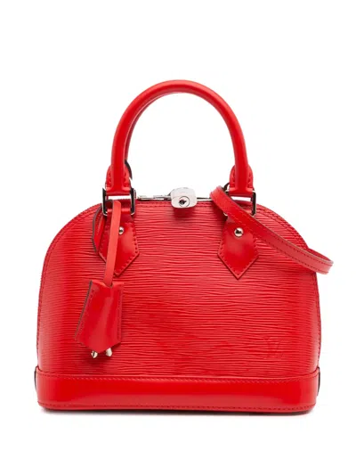 Pre-owned Louis Vuitton 2015 Epi Alma Bb Satchel In Red