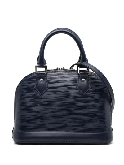Pre-owned Louis Vuitton 2015 Epi Alma Bb Satchel In Blue
