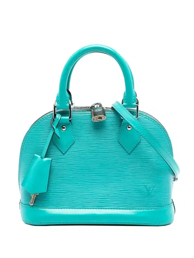 Pre-owned Louis Vuitton 2015 Epi Alma Bb Satchel In Blue