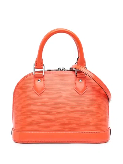 Pre-owned Louis Vuitton 2015 Epi Alma Bb Satchel In Orange