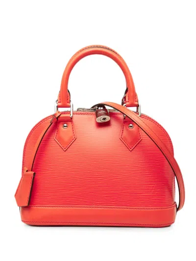 Pre-owned Louis Vuitton 2015 Epi Alma Bb Satchel In Orange