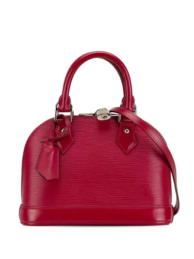 Pre-owned Louis Vuitton 2015 Epi Alma Bb Satchel In Red